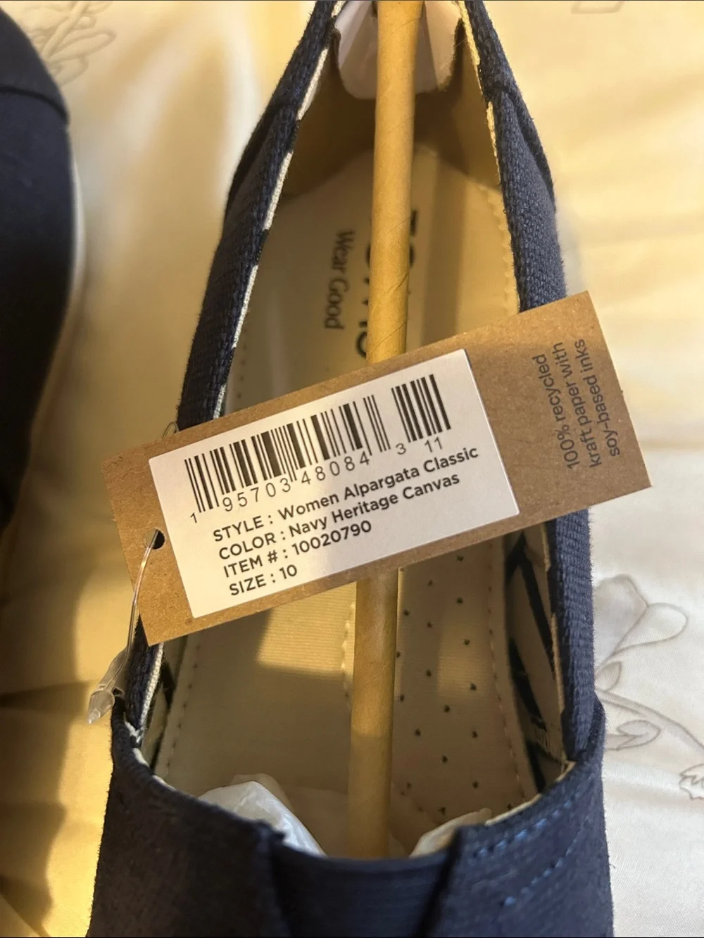 TOMS Navy Canvas Classic Alpargata Slip-Ons